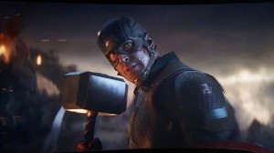 Create meme: captain America and Thor's hammer the Avengers finale, pictures of captain America with Thor's hammer, 4 endgame avengers thor mjolnir