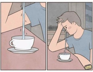 Create meme: A man crying into a Cup, gudim, comics