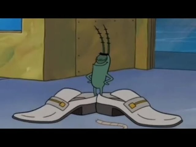 Create meme: velvet kefteme traction, plankton spongebob, plankton in shoes