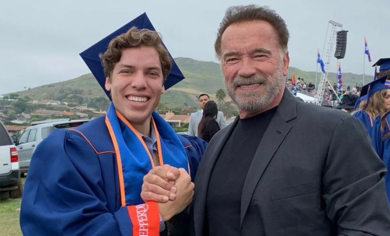Create meme: Arnold Schwarzenegger , Joseph Baena and Arnold Schwarzenegger, Arnold Schwarzenegger with his son
