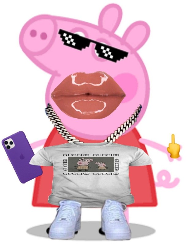 Create meme: peppa pig , peppa pig, Peppa Pig is a gangsta