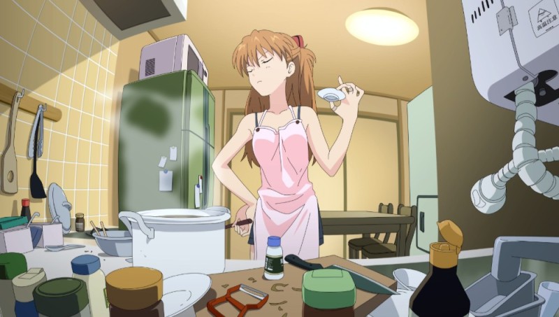 Create meme: evangelion, Evangelion 2.22: you (won't) pass, anime kitchen