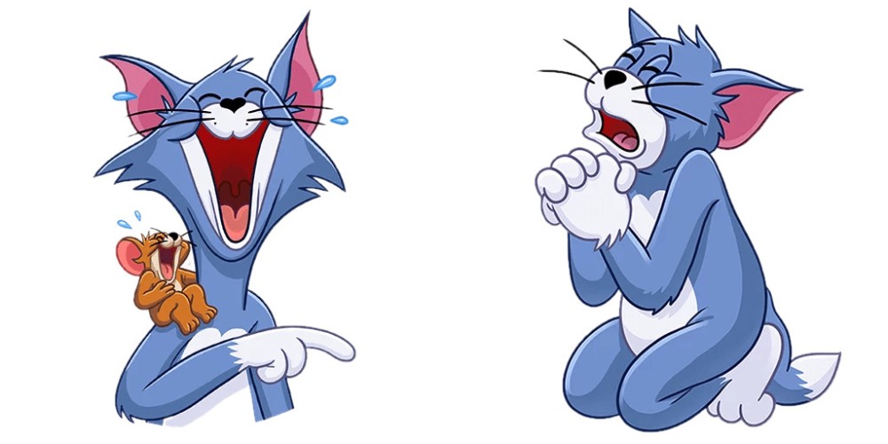 Create meme "the stikers Jerry, cat Tom laughs , Tom laughs " - P...