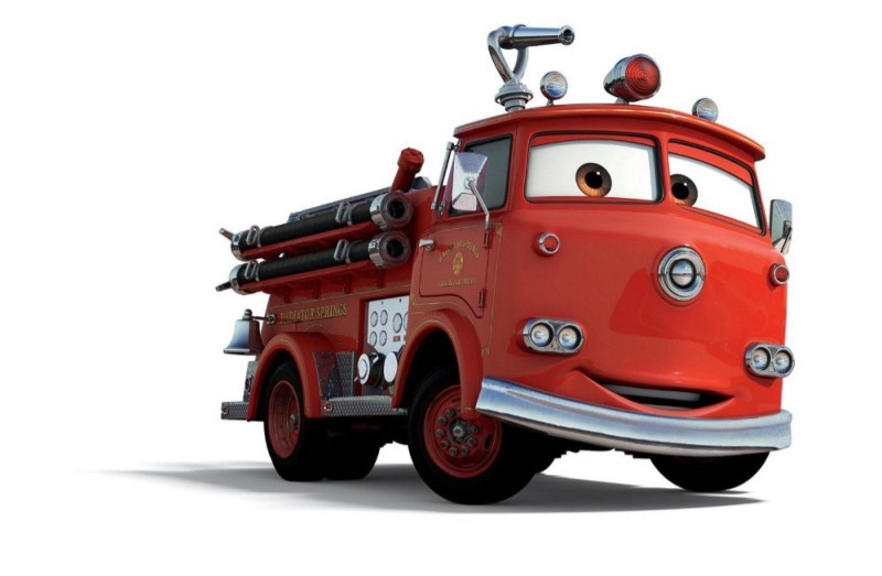Create meme: Disney pixar cars kinder surprise, Mater Lightning McQueen Doc Hudson, cartoon fire truck