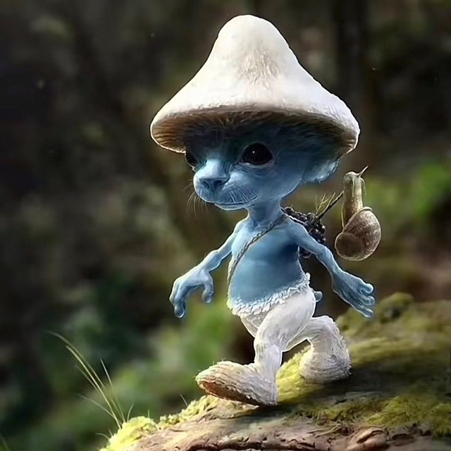 Create meme: baby yoda meme an apple, smurfs art, the Smurfs 