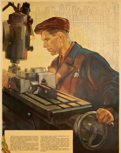 Создать мем: плакаты ссср, советские плакаты про металлолом, советские плакаты токарь