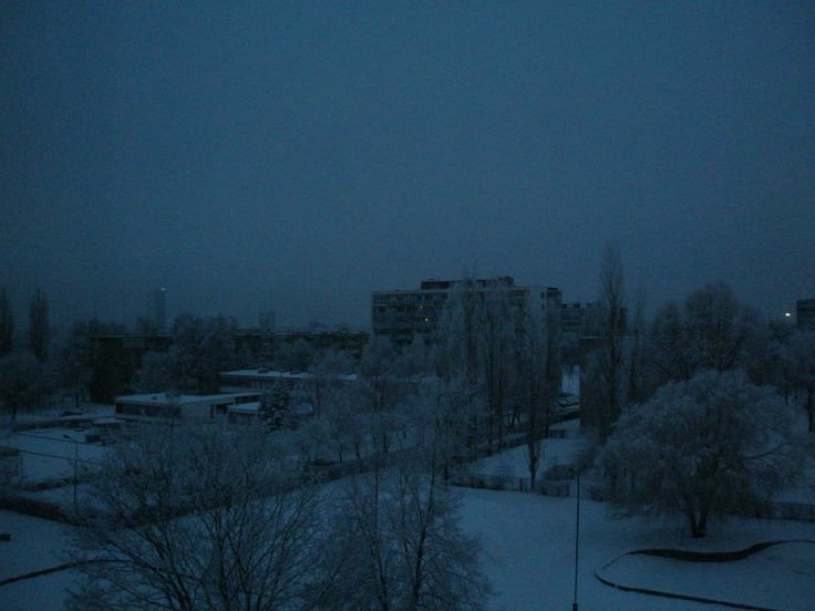 Create meme: city snow, snow , landscape night