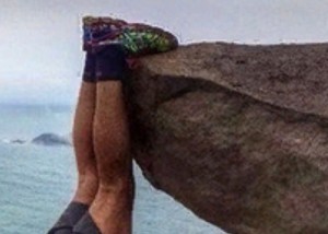 Create meme: the rock in Brazil, the man at the cliff photo, Pedra-do-Telegraph