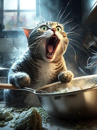 Создать мем: кот смешной, смешные коты, голодный котик
