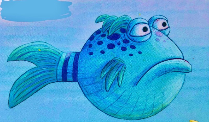 Create meme: figure , fish , pout-pout fish cleans up the ocean