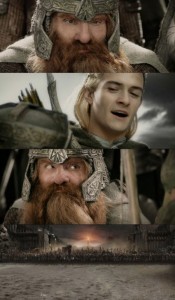 Create meme: lord of the rings legolas and gimli friend i d die fighting, Gimli demotivator, The Lord of the rings
