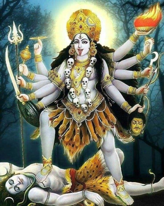 Создать мем: шестирукая богиня, богиня кали, индийская богиня