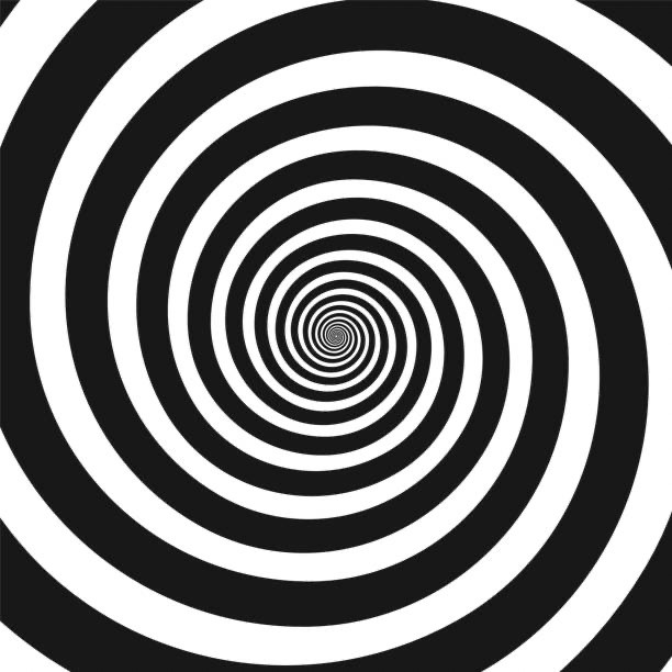 Создать мем: гипноз спираль, иллюзия черно белая, гипнозы