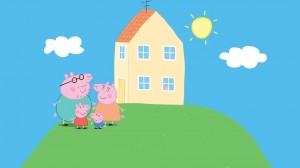 Создать мем: свинка пеппа и её семья и дом, свинка пеппа домик с мультика, дом свинки пеппы в мультике