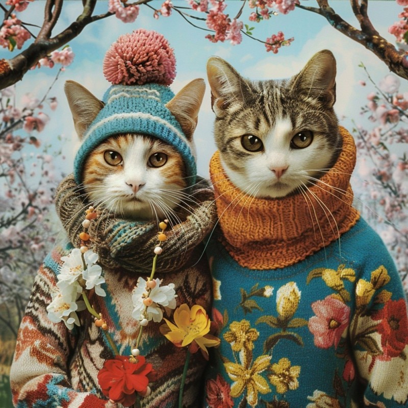 Создать мем: кот с шарфом на снегу, осенний кот в шарфе, кошка