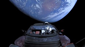 Create meme: Tesla in space, falcon heavy tesla in space, Elon musk a machine in space