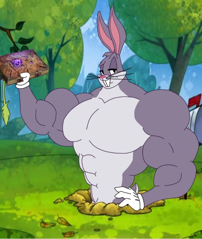 Создать мем: кролик качок, багз банни кролик, накаченный заяц