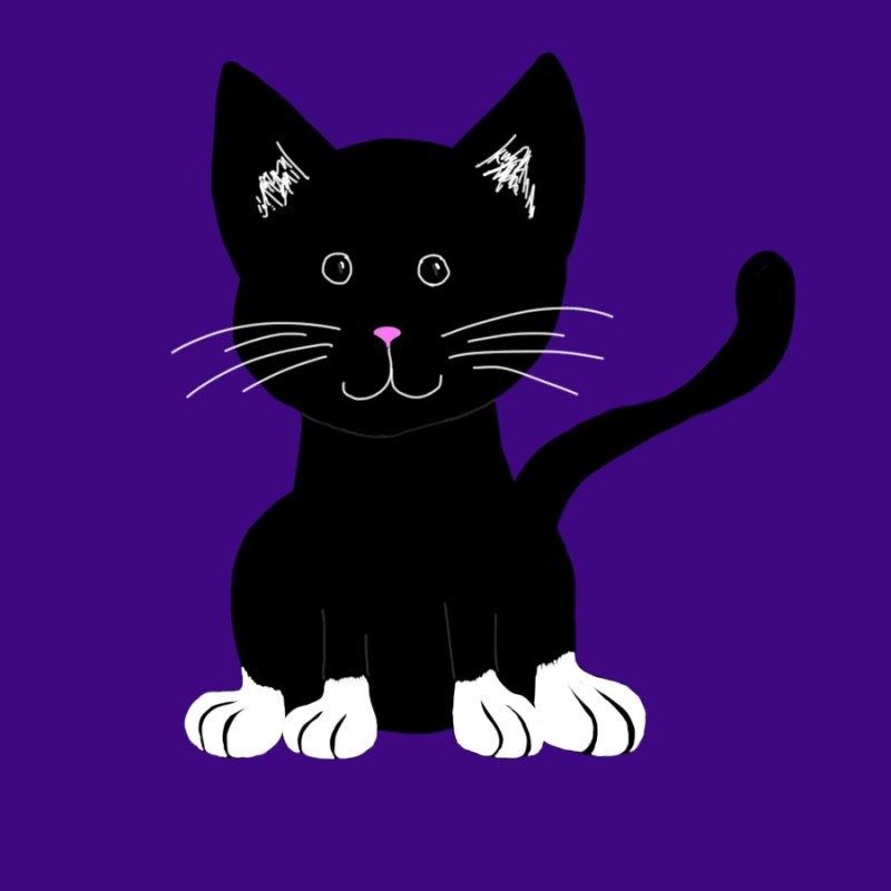 Create meme: black cat drawing, black cat drawing, black cat 