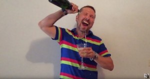 Create meme: Anatoly Shary, Squirt champagne in his face