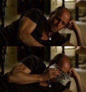 Create meme: Woody Harrelson, wipes tears with money, wipes tears with money meme