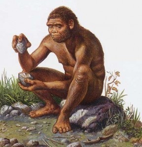 Create meme: ancient people, caveman, Homo habilis