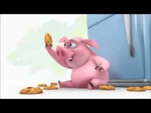 Создать мем: смешная свинья мультик, мультик про хрюшку и печенье, смешные мультики