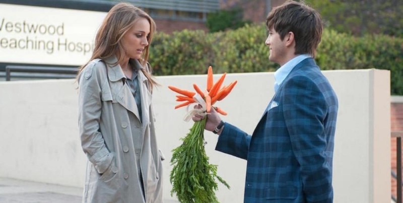 Create meme: girl , a bouquet of carrots from the movie, Ashton Kutcher with a bouquet of carrots