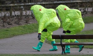 Create meme: Salisbury poisoning, poisoning Skripal, a hazmat suit