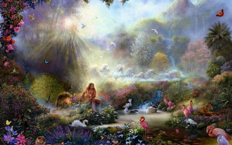 Create meme: The Garden of Eden where, The Garden of Eden painting, Paradise is the Garden of Eden