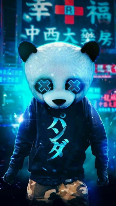 Создать мем: панда маска, рисунок панды, panda