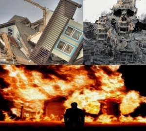 Create meme: burning house, the explosion