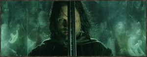Create meme: The Lord of the rings: return of the king, Aragorn with sword, Aragorn lotr rotk game