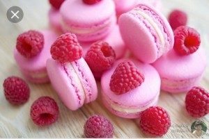 Create meme: sweet, brownies, macaroons with raspberries