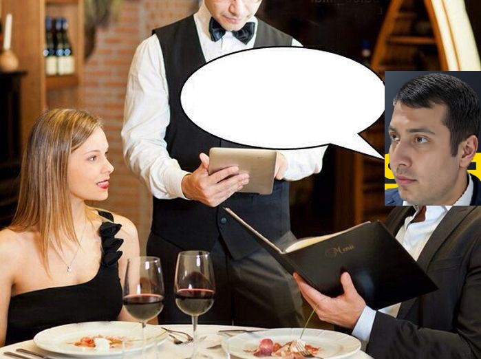 Создать мем: ужин в ресторане, свидание в ресторане мемы, пара в ресторане
