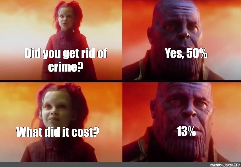 Somics Meme Did You Get Rid Of Crime Yes 50 13 What Did It Cost Comics Meme Arsenal Com