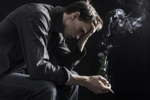 Create meme: Smoking, depressed man, a depressed person picture