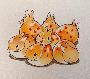 Create meme: kawaii drawings of animals in watercolor, cute rabbit pattern, drawings watercolor kawaii