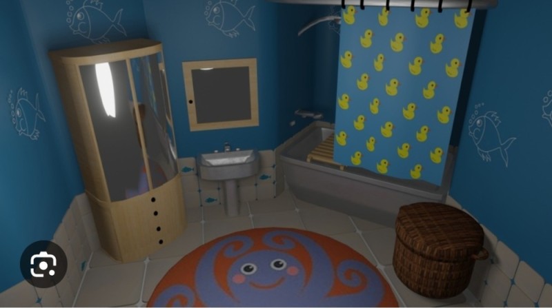 Create meme: cartoon bathroom, Barboskiny bath, bathroom 