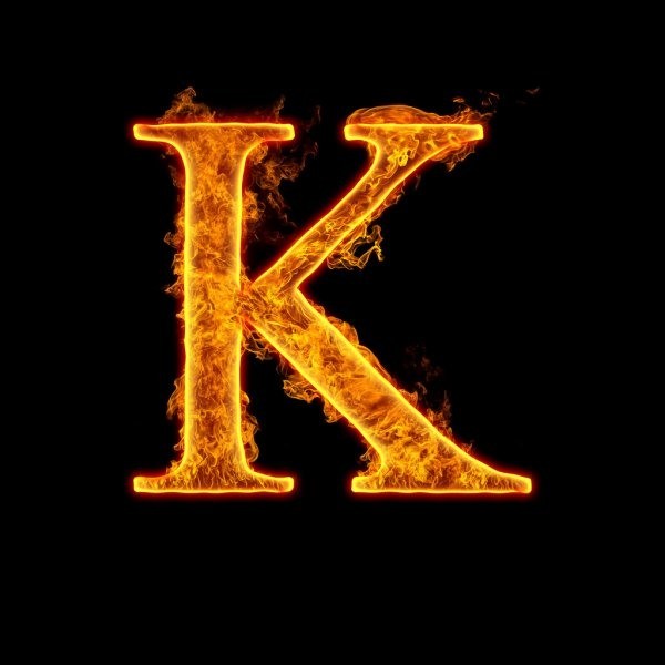 Create meme: letters , the flame alphabet, letter k