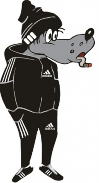 Create meme: wolf well wait in adidas, wolf from nu pogodi Gopnik, wolf in Adidas