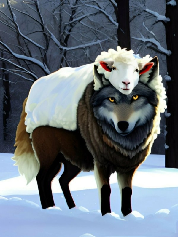 Создать мем: волк, арт волк, овца и волк арт по игре