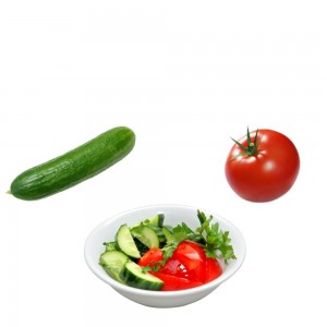 Создать мем: овощи, салат из огурцов и помидоров калорийность, огурец и помидор на тарелке для детей