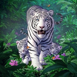 Создать мем: тигр красивый, алмазная вышивка белый тигр диамонд, алмазная мозаика белый тигр 5d