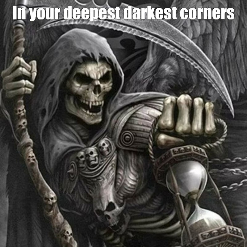 Create meme: skull of death, grim reaper , skeleton with a scythe