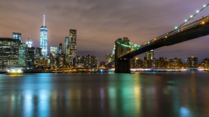 Create meme: Brooklyn bridge, night city, night bridge