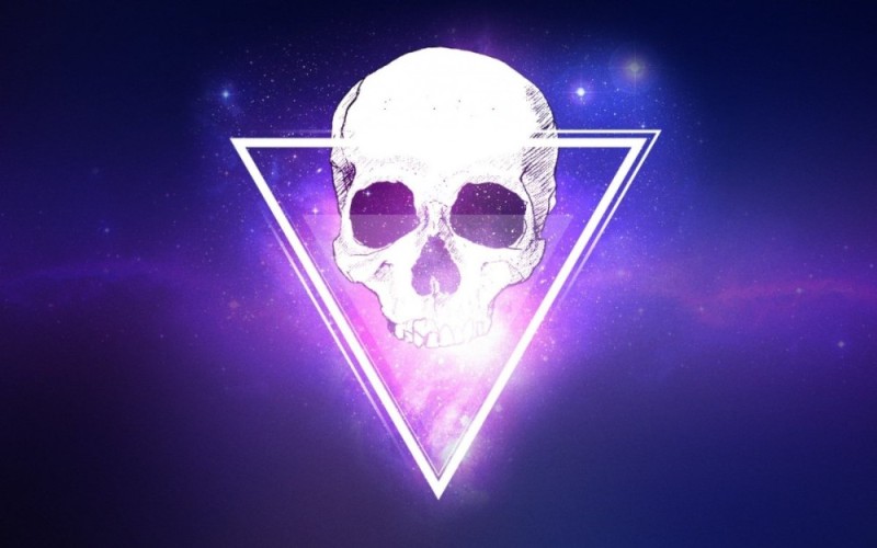 Create meme: a skull against the background of space, darkness, skull 