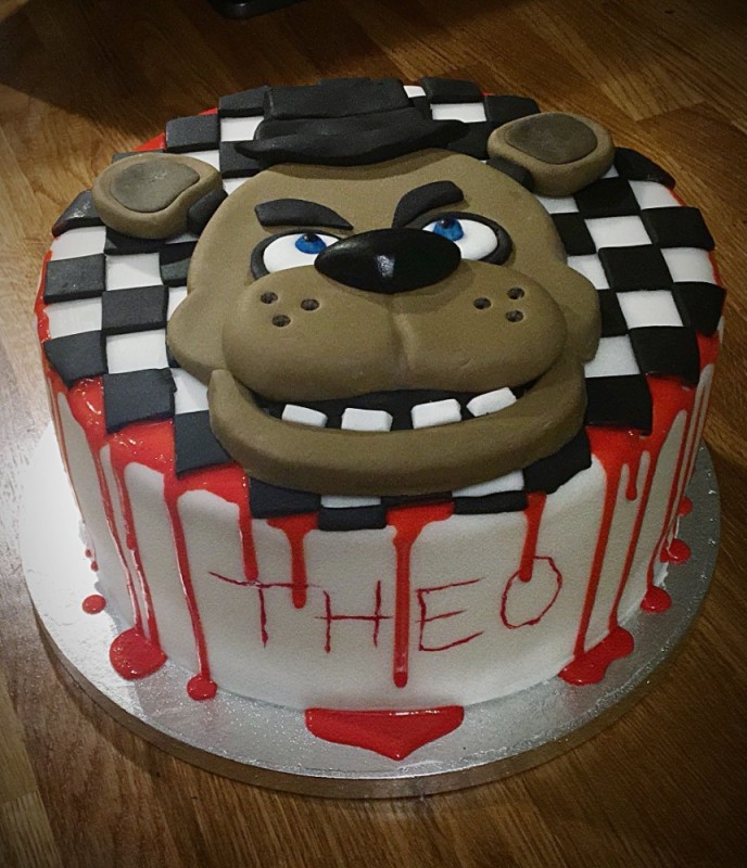 Create meme: cake five nights with freddy, freddy fnaf cake, animatronics birthday cake