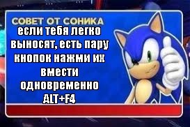 Create meme: tips sonic, sonic, advice from sonic template
