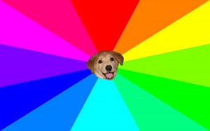 Создать мем: собака мем радуга, мемы, advice dog фон