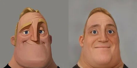 Создать мем: mr incredible becomes uncanny, мистер исключительный жуткие лица мем, mr incredible becoming canny